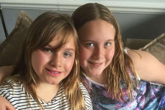 Isabella with her sister Abbie