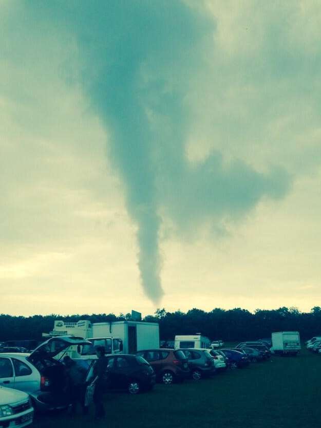 A 'tornado' forming at Tilmanstone, as seen from a car boot sale. Picture: @ChelsieMeakin