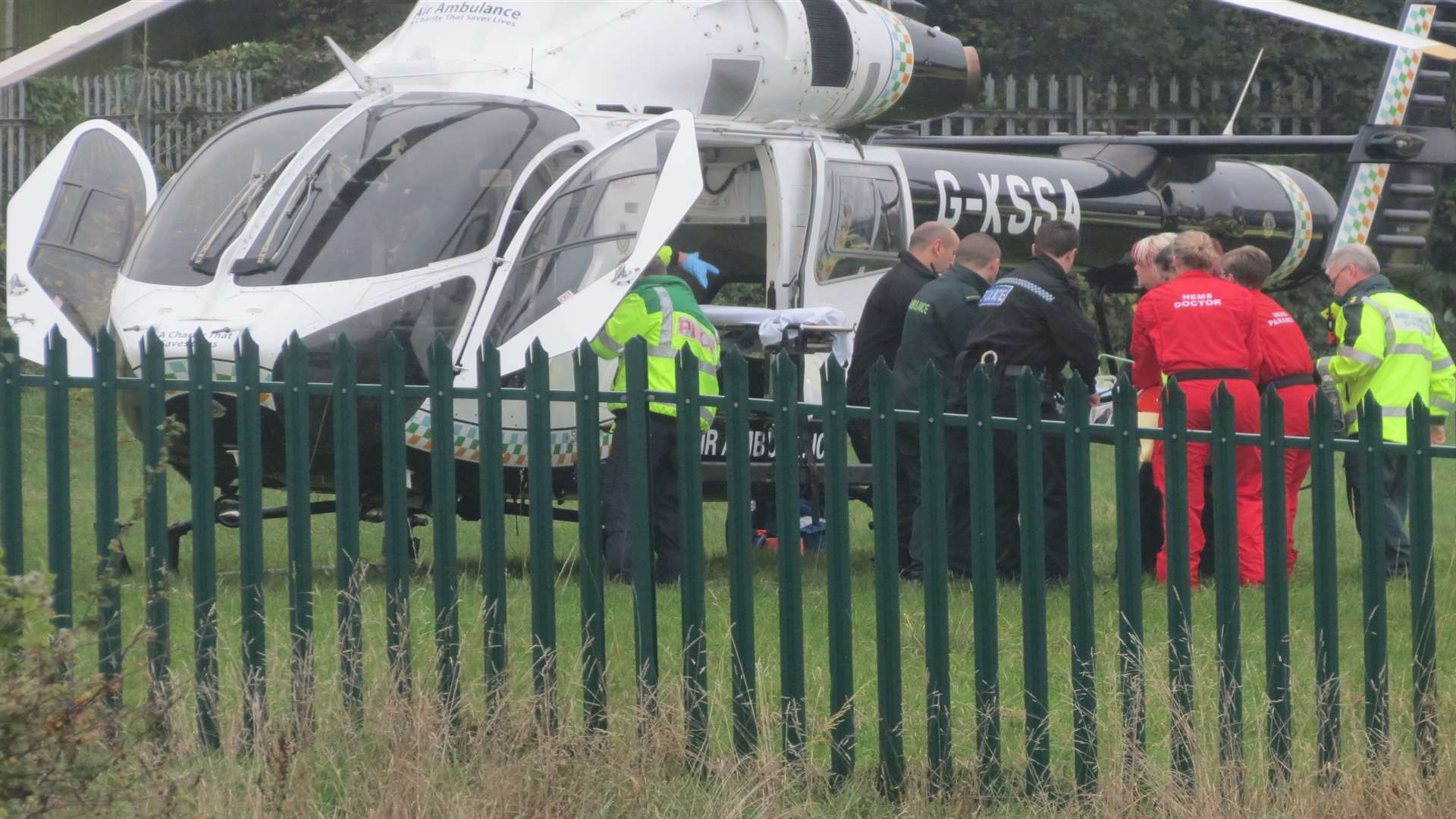 The boy has been flown to hospital