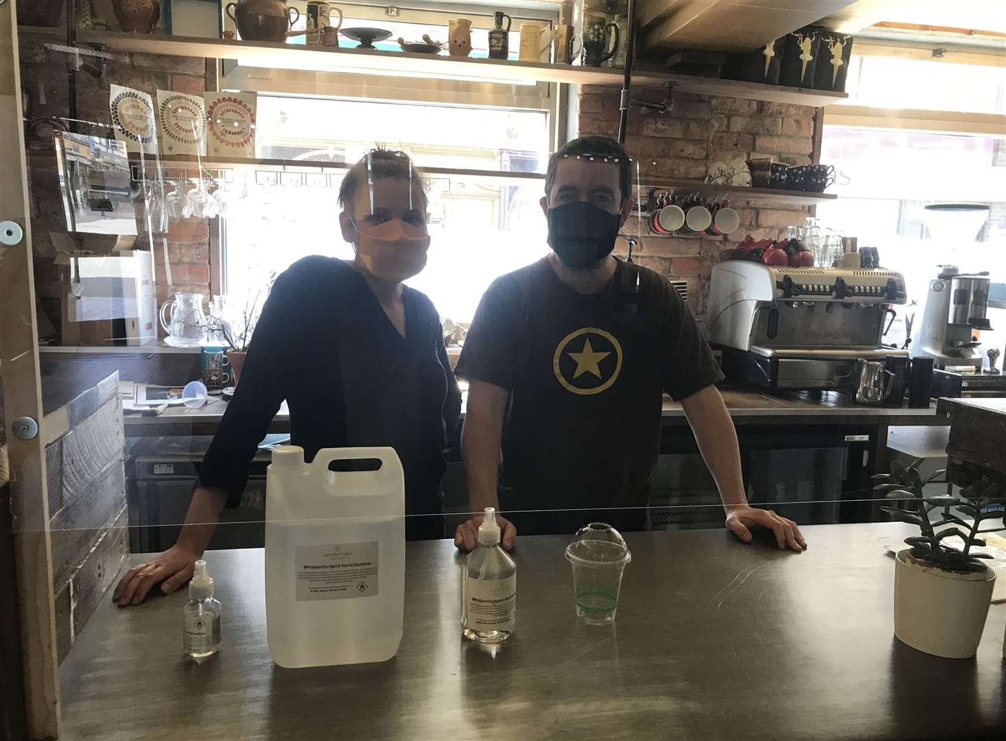 Sandra Lemke and George Spencer are preparing to open Matestone Coffee Bar, with facemasks and social distancing measures in place (36341095)