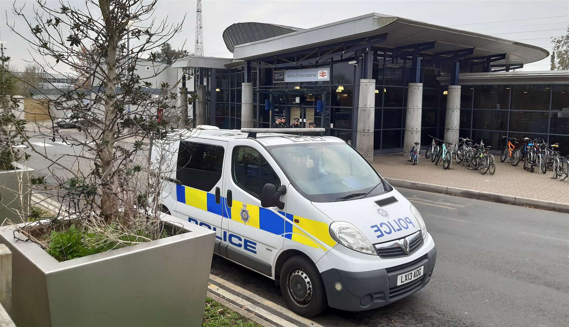 Officers from Kent Police and the British Transport Police were at the station