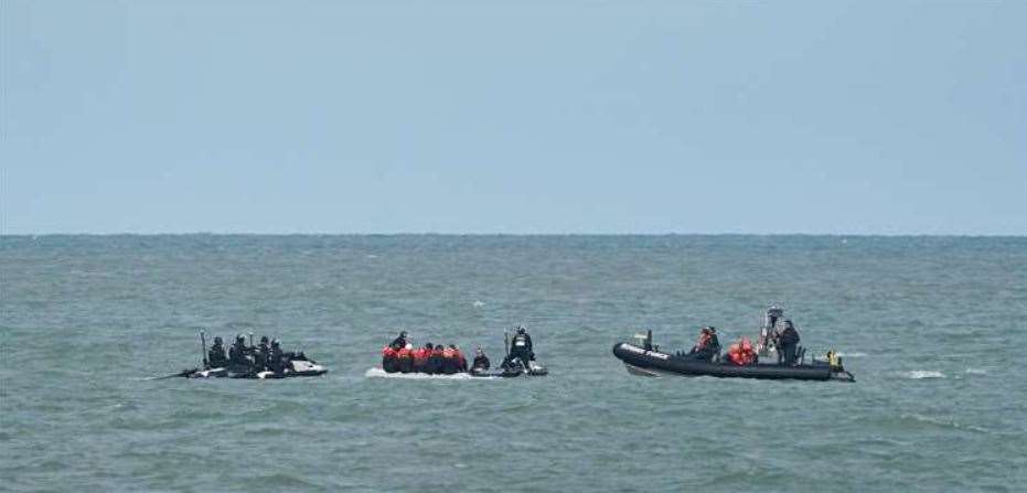 Border Force officers and vessels carrying out exercises to practice intercepting boats in the Channel. Picture: Gareth Fuller/PA