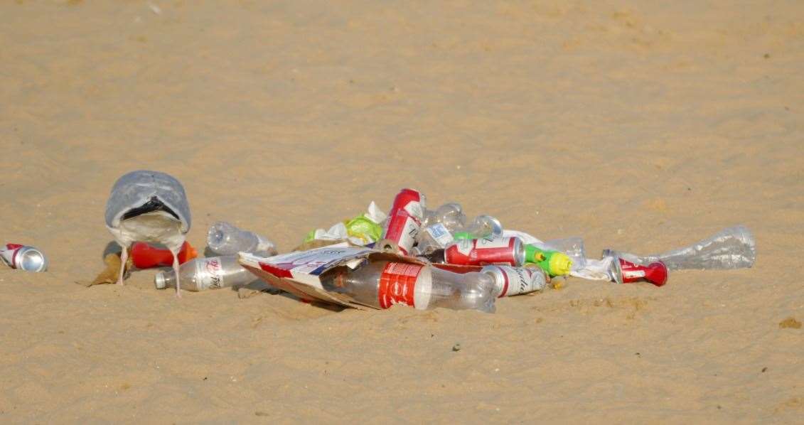 Litter on Margate Main Sands. Pictures: Frank Leppard Photography