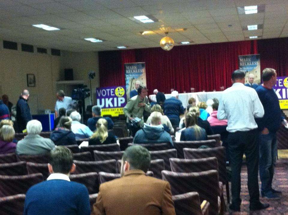 The hall filling up at the beginning of the Ukip hustings