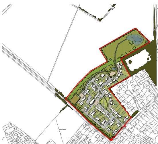 The developer wants to build on land off Convent Road in Broadstairs.Picture: Land Allocation Ltd