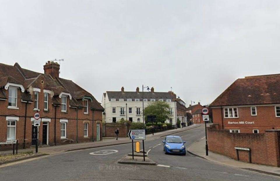 A pedestrian was hit by a car today in St Stephen's Road, Canterbury. Picture: Google
