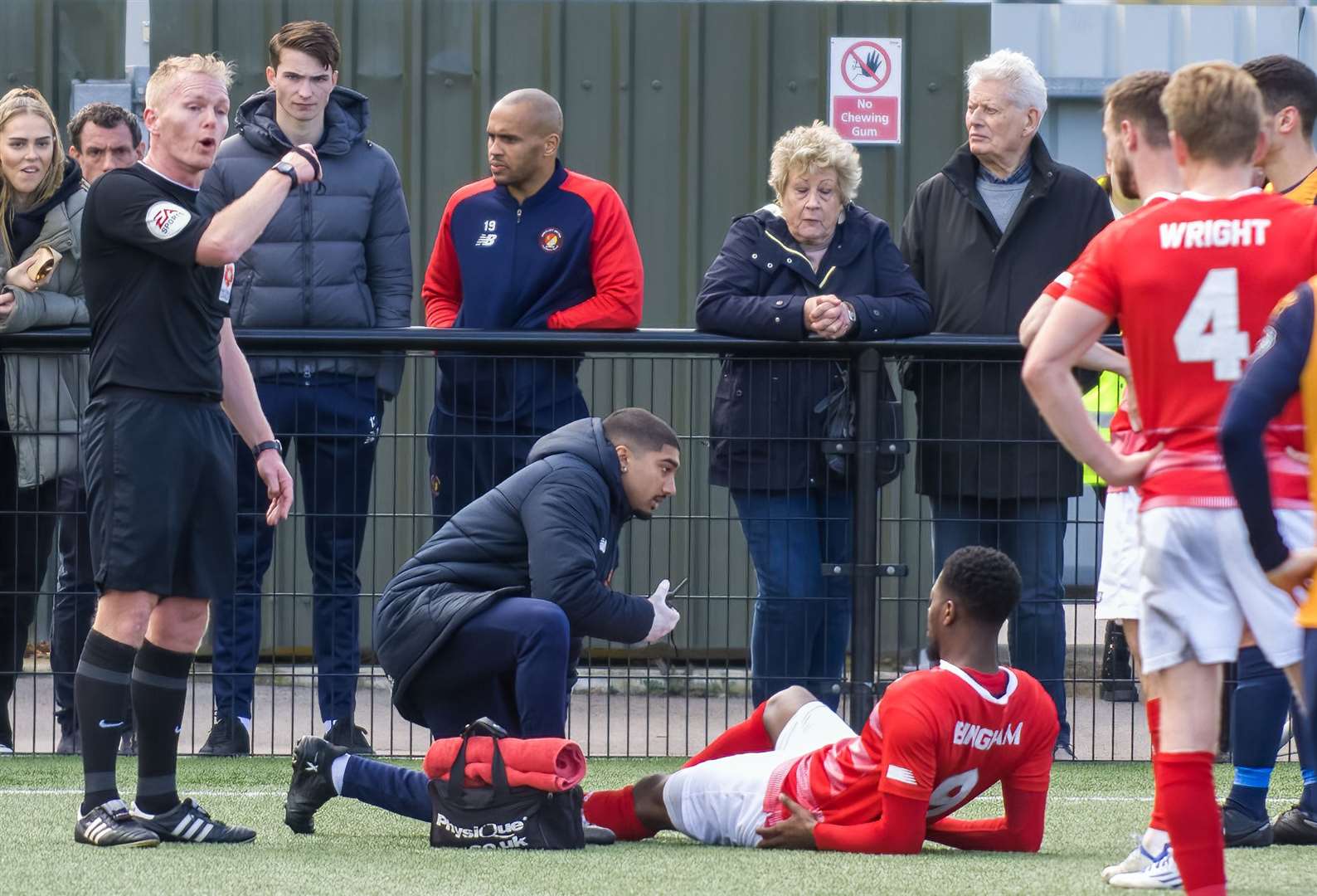 Rakish Bingham's season is over after an Achilles injury at Slough and Ebbsfleet boss Dennis Kutrieb says the striker is a doubt for the start of the 2023/24 campaign. Picture: Ed Miller/EUFC