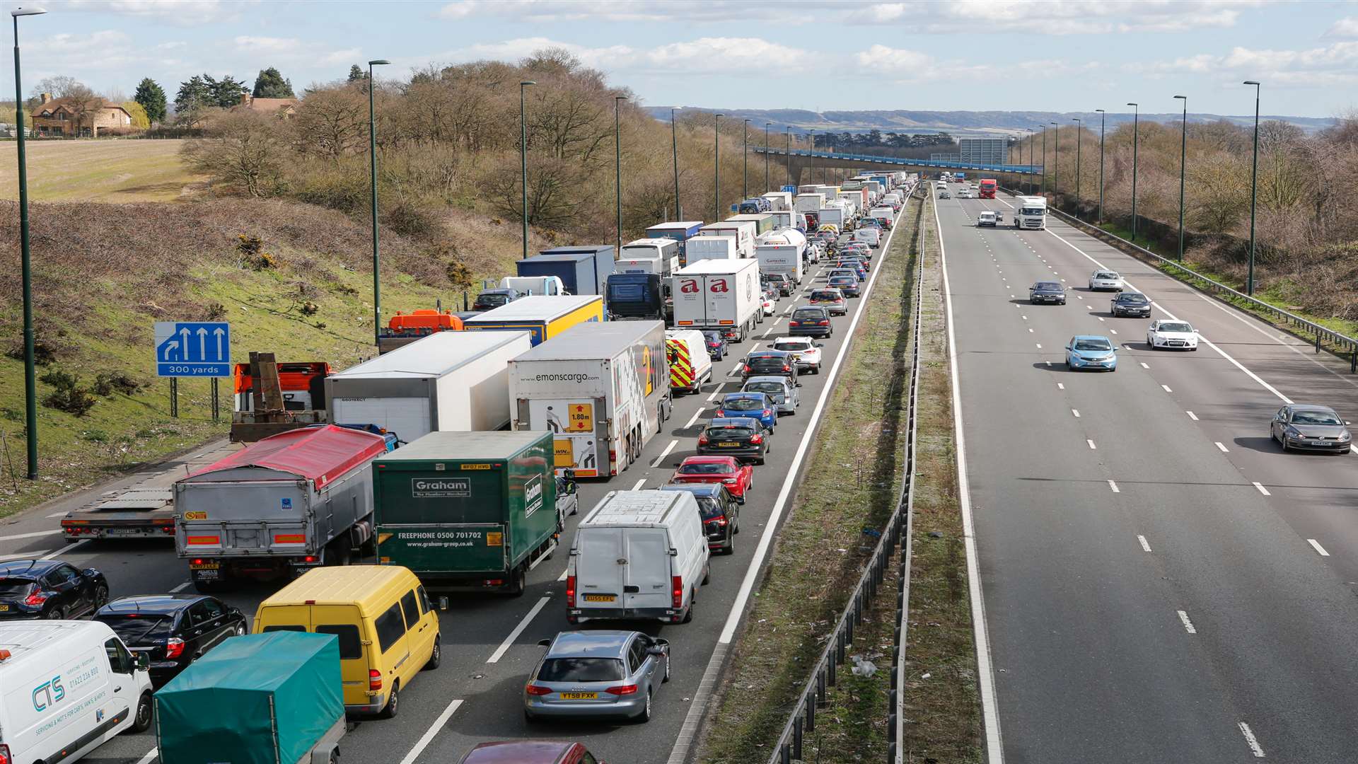 Traffic should ease on the M20. File picture