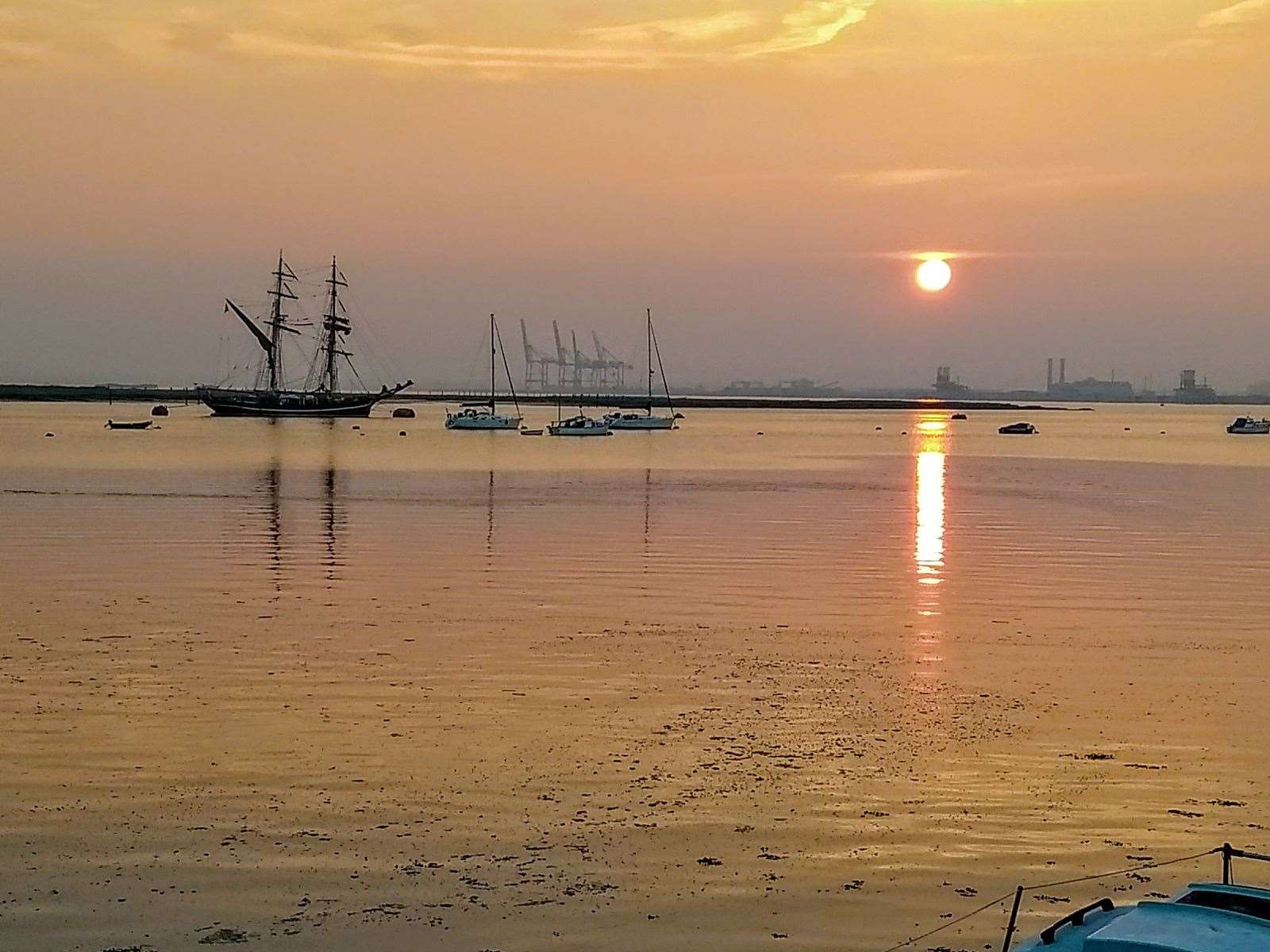 Sunsets like this over Queenborough fascinated the artist Turner. Picture: George Poule
