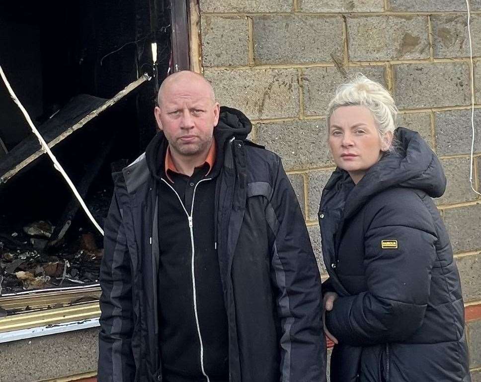 Peter and Sabrina Chadwick's dream house in Hythe burnt down on Wednesday morning. Pictures: Sabrina Chadwick