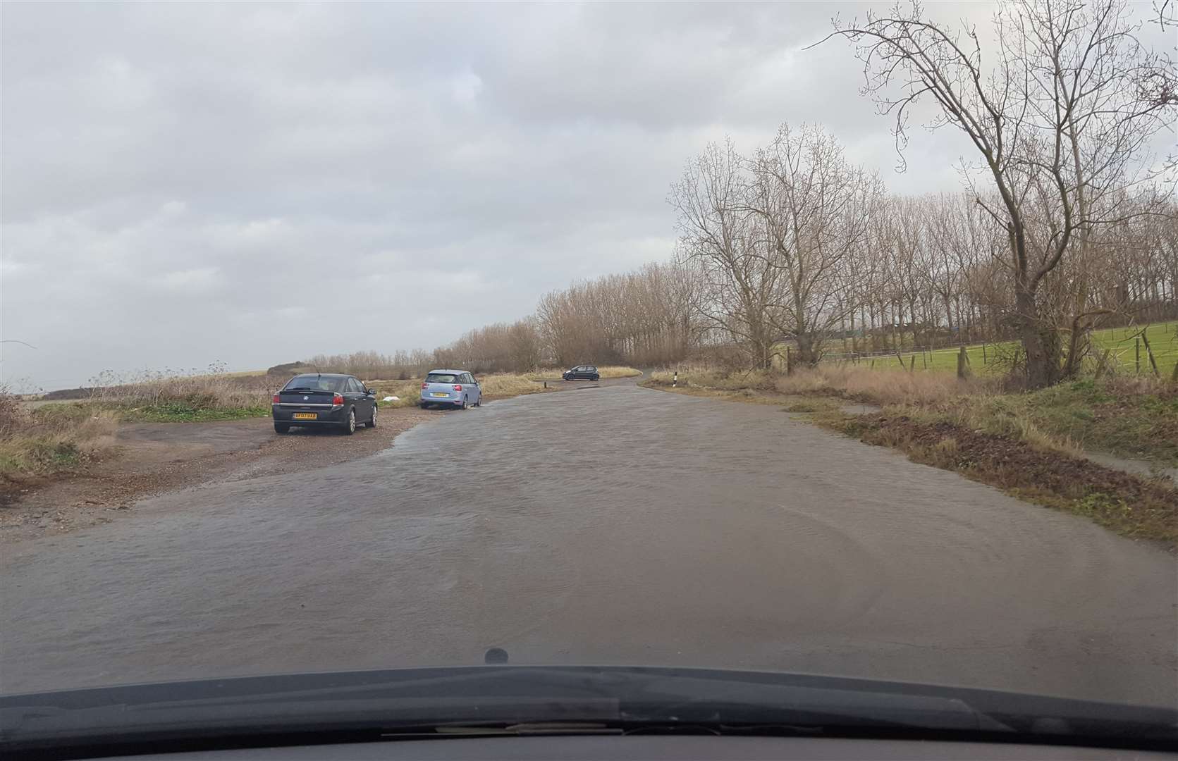 Flooding in Raspberry Hill Lane, Iwade. Stock picture