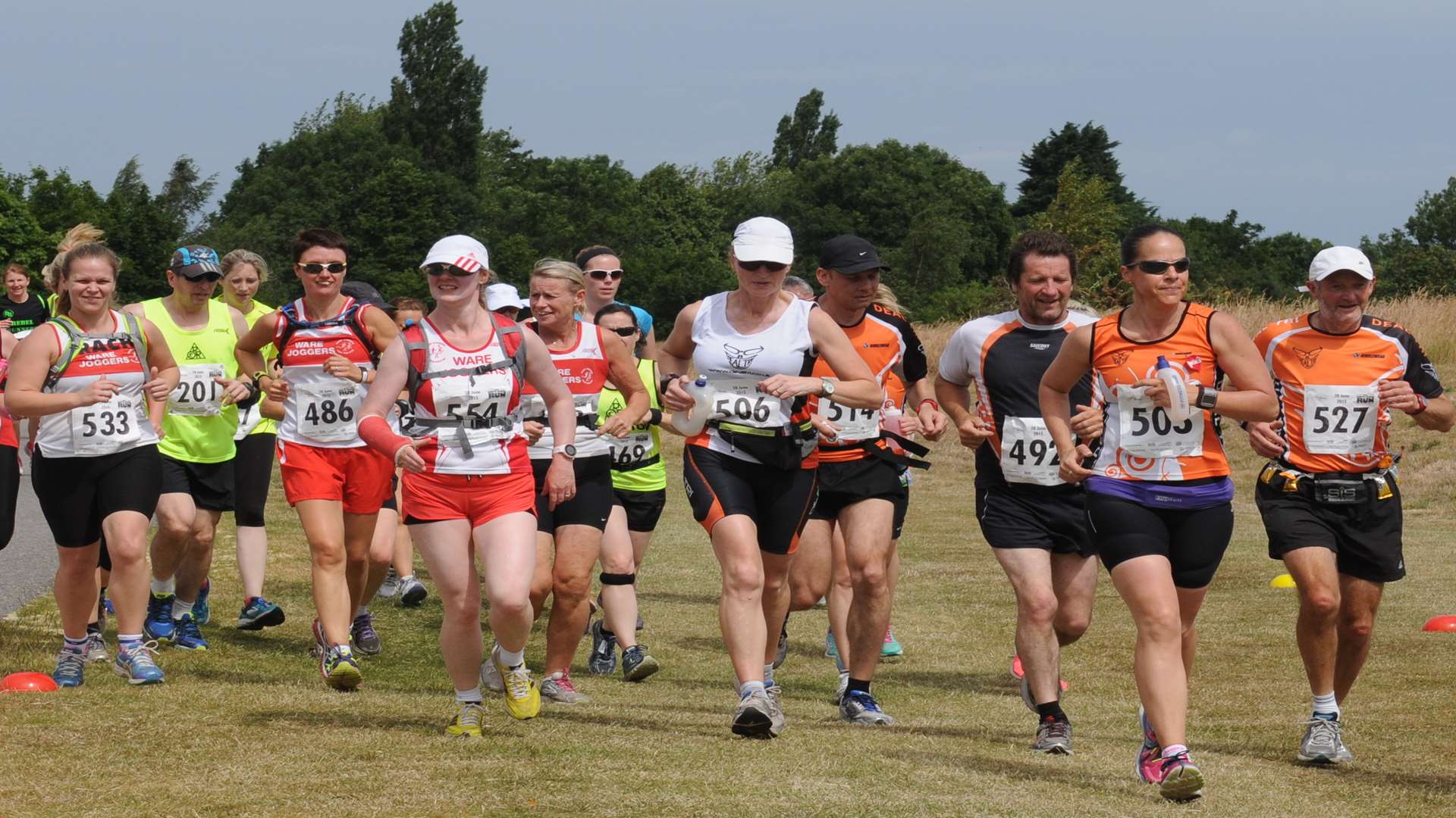 Racers jostle for position at the North Downs Run Picture: Steve Crispe