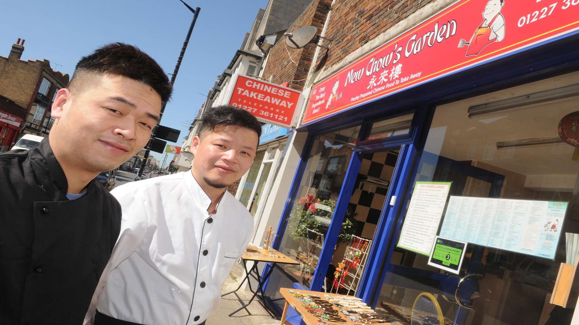 Hiu Liu and Jian Lin at New Chow's Garden, High Street, Herne Bay where they have a 3 out of 5 food hygiene rating (up from 1 out of 5).