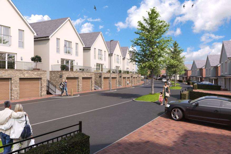 Computer generated image of the Knights Wood development in Tunbridge Wells