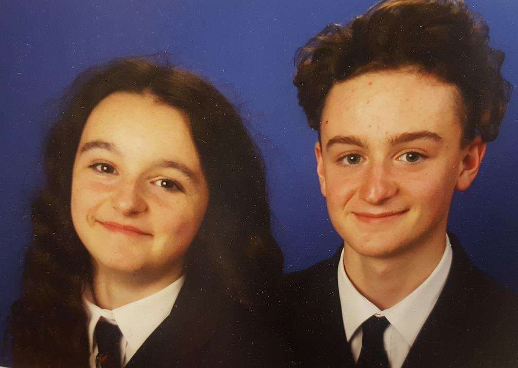 Caroline's son Sam (right), with his sister Amy. (7337913)