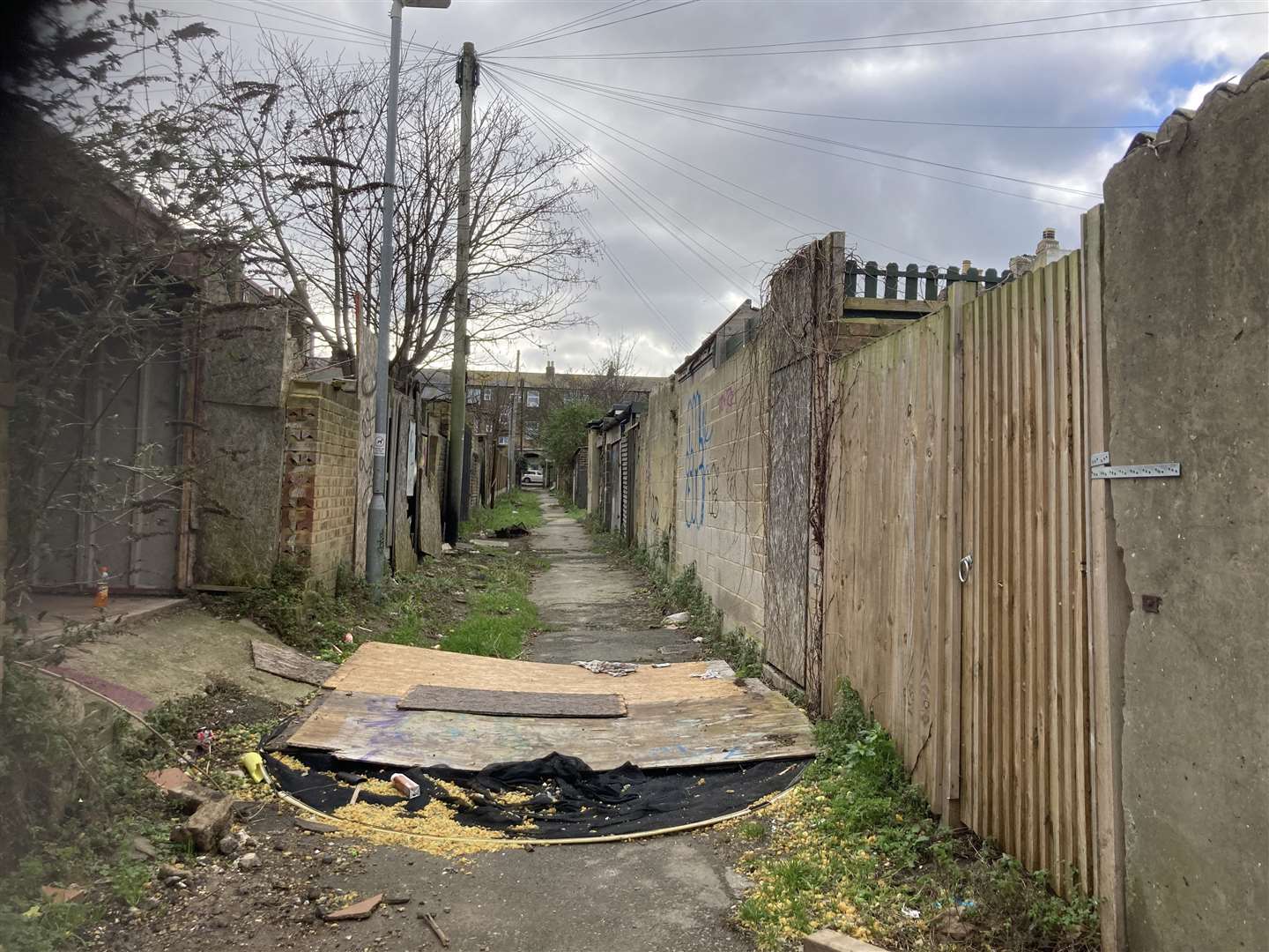 Rubbish is regularly dumped in the alleyway between the Margate routes Athelstan Road and Ethelbert Road