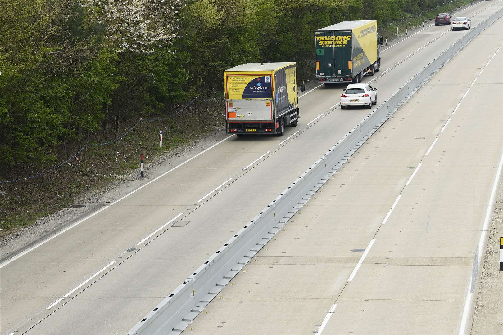 The barrier is still in place on the M20 - even though Operation Brock was lifted last month
