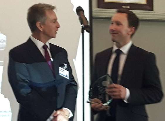 Gareth Arnold, who accepted the best use of social media award for KentOnline and Kent Messenger