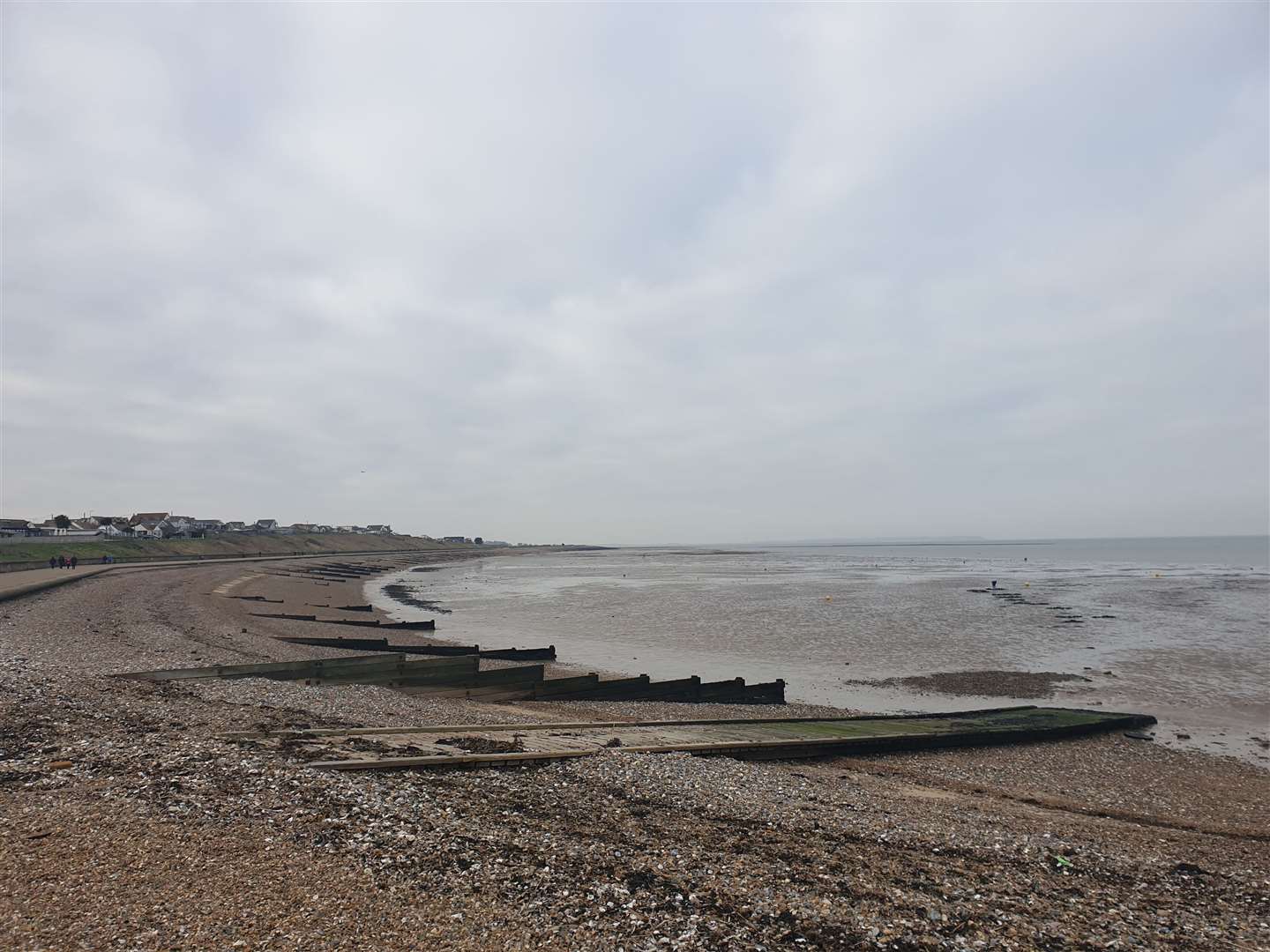 The views across the sea at Hampton, Herne Bay, near the public toilets