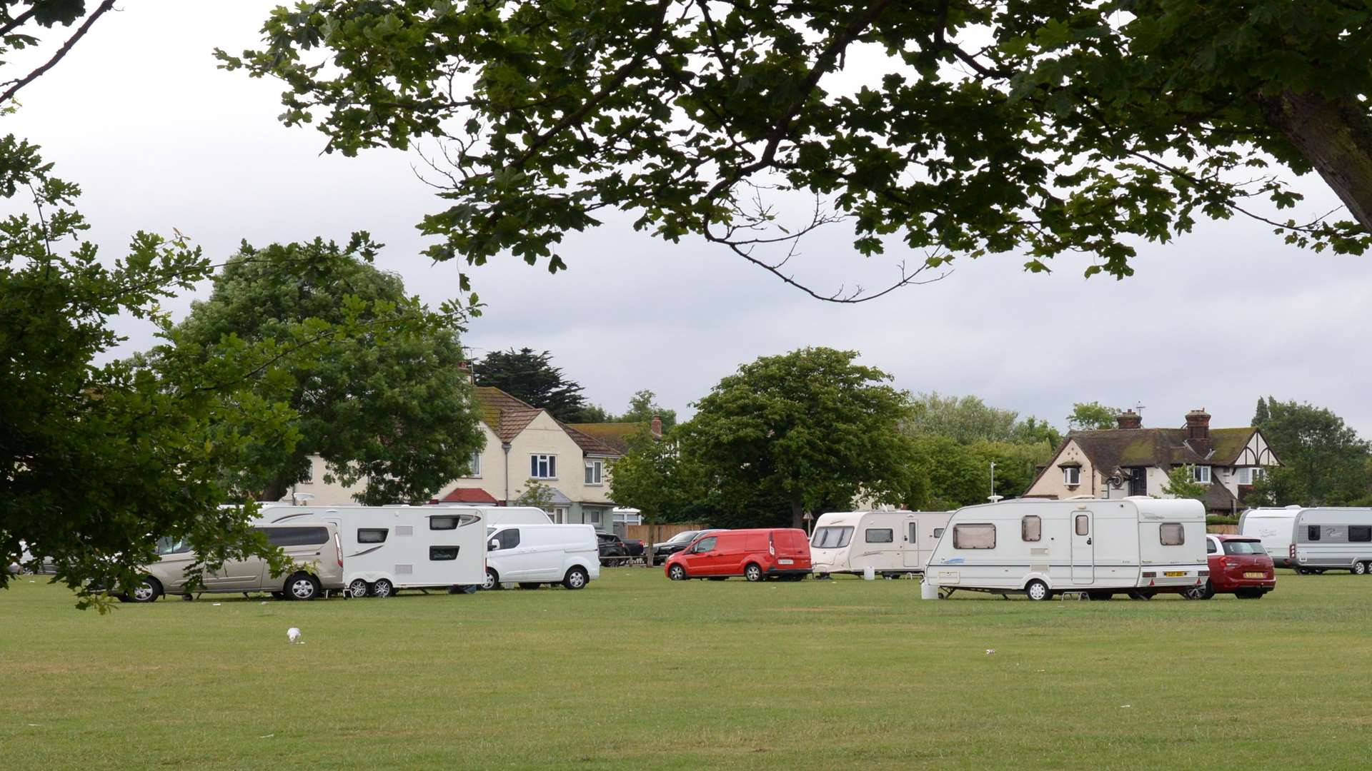 Travellers on the Memorial Park. Picture: Chris Davey