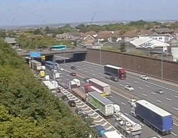 Traffic is queuing in Dartford. Picture: National Highways