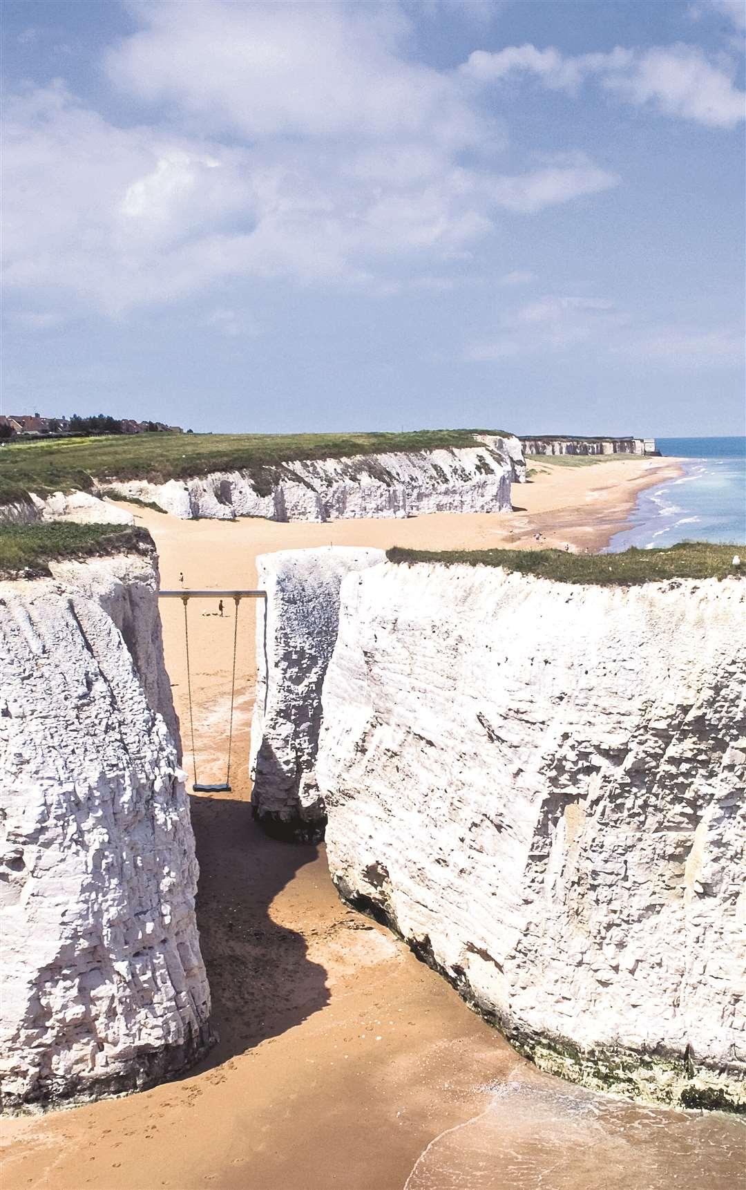 Apollo Shanti-Firis has unveiled plans to install a giant swing between the Botany Bay chalk stacks
