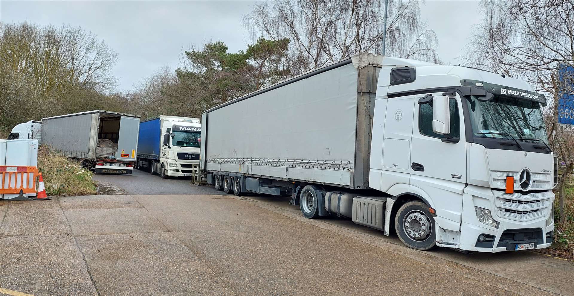 HGVs regularly park up on the Henwood Industrial Estate in Ashford