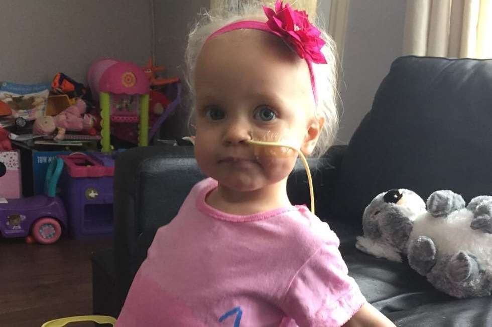 Ruby has a 45% chance of surviving neuroblastoma, an aggressive childhood cancer.