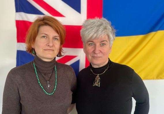 Ukrainian refugees Anastasiya and Olena Bogdanova