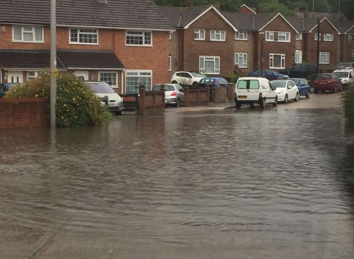 Another road under water in Strood. Picture: Justine Church