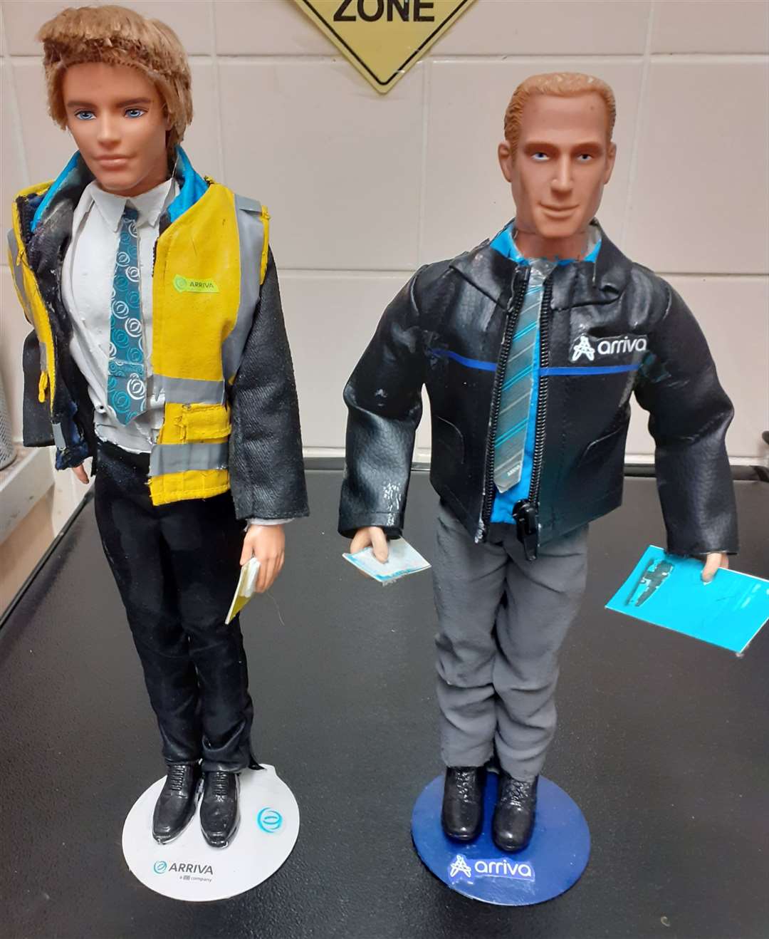 Action figures of Arriva staff made by Mr Baillie. Picture: Garry Baillie