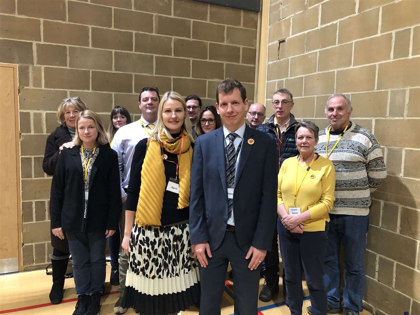 Ben Chapelard with his supporters at the Tunbridge Wells count