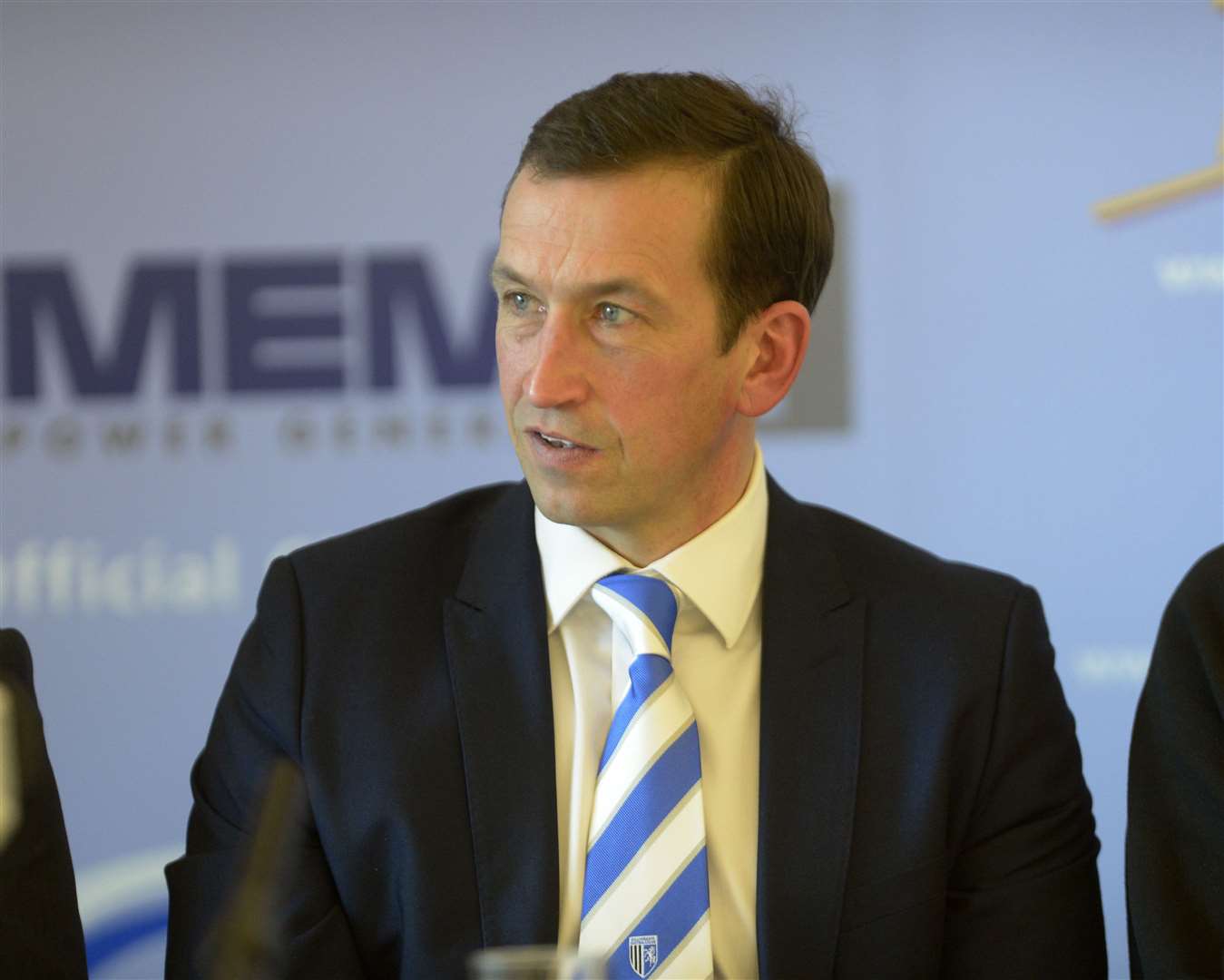 Justin Edinburgh is introduced as the new manager of Gillingham in February 2015 Picture: Barry Goodwin