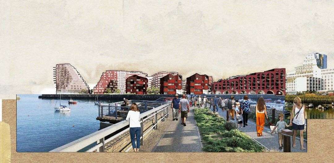 Homes are planned for the land between the Harbour Arm and the viaduct. Picture: FHDSC