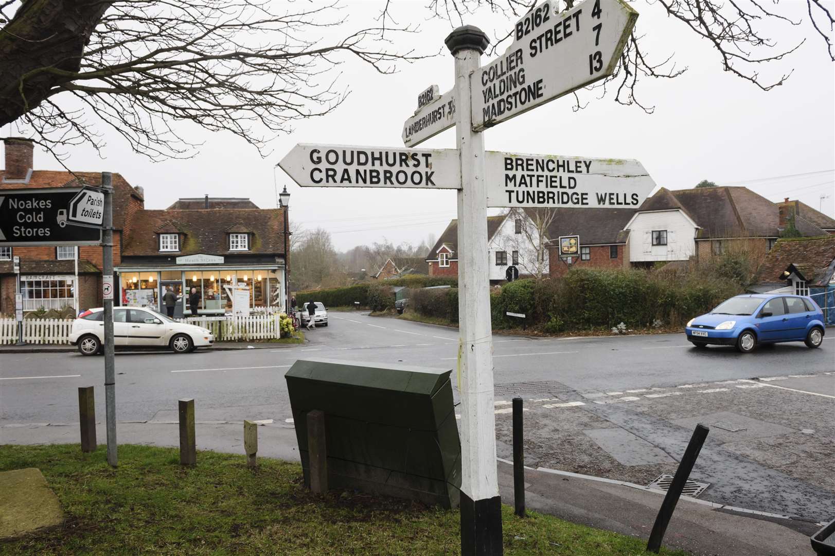 Shop owner Kate Mills is concerned at the number of accidents occurring at the crossroads with Lamberhurst Road