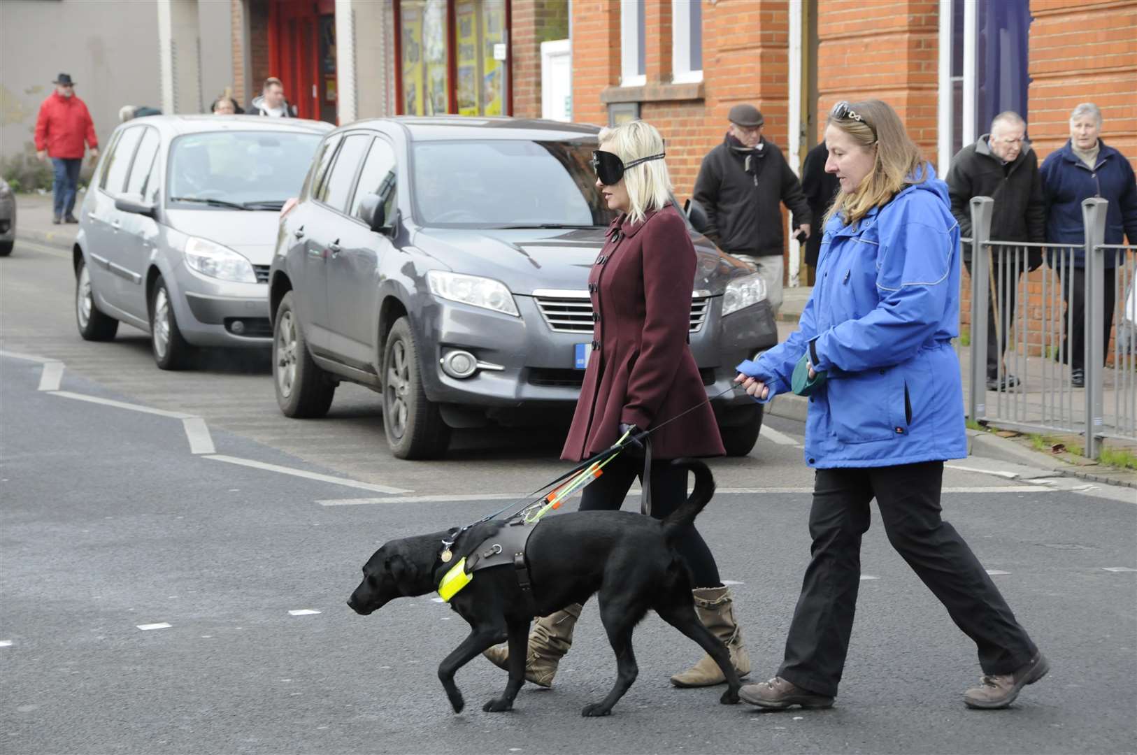Beth Robson learned what security a guide dog can give to a blind person when she was blindfolded in Deal town centre