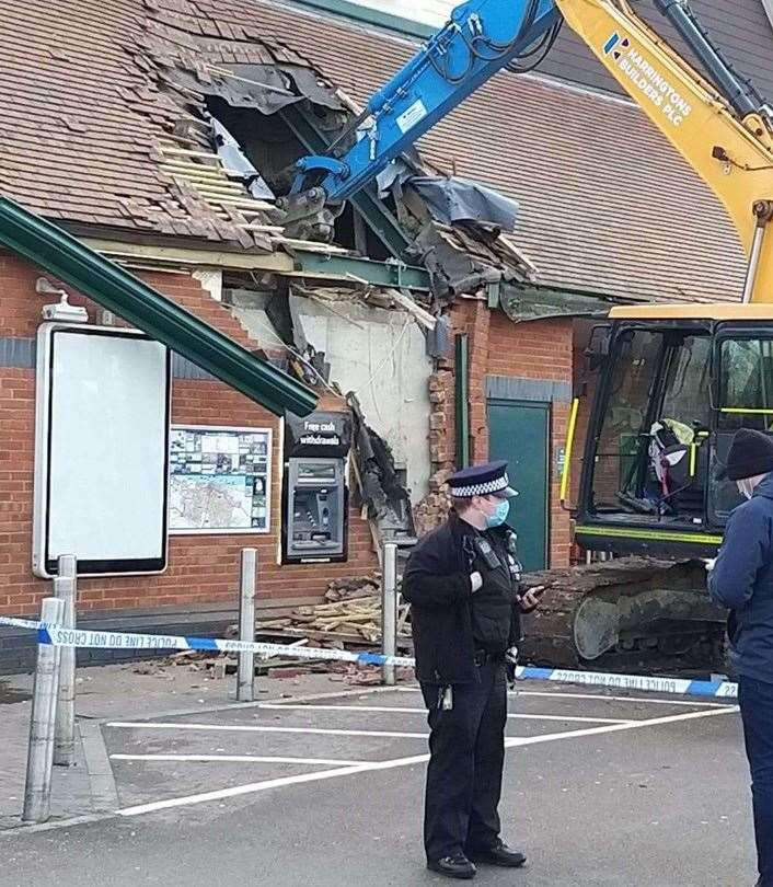 The raid at Morrisons on Coldharbour Road, Northfleet, in January last year. Picture: Paris Dale