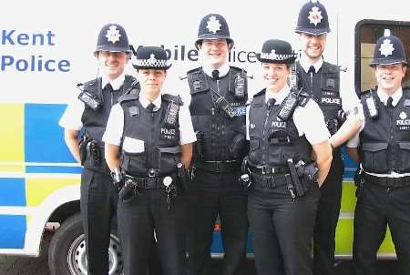 TEAMWORK: Back row, left to right , PCs John Risby, Adam Stent, Chris Edwards, Craig Hewitt and, front left to right , PC Jemma Whyman and Sgt Nikki Lee
