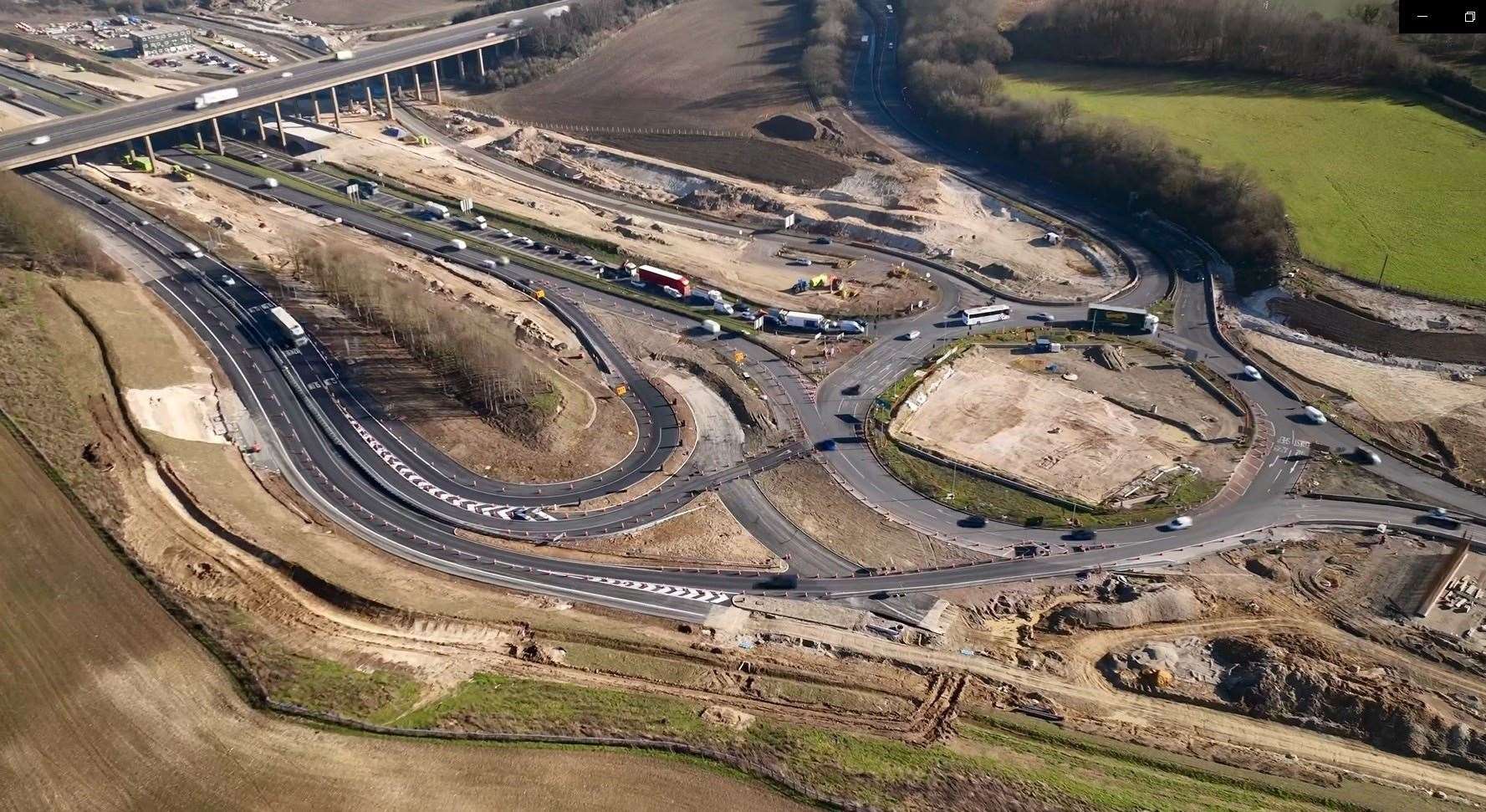 Progress on the new slip roads linking the coastbound M2 with the A249 at Stockbury. Picture: Philip Drew