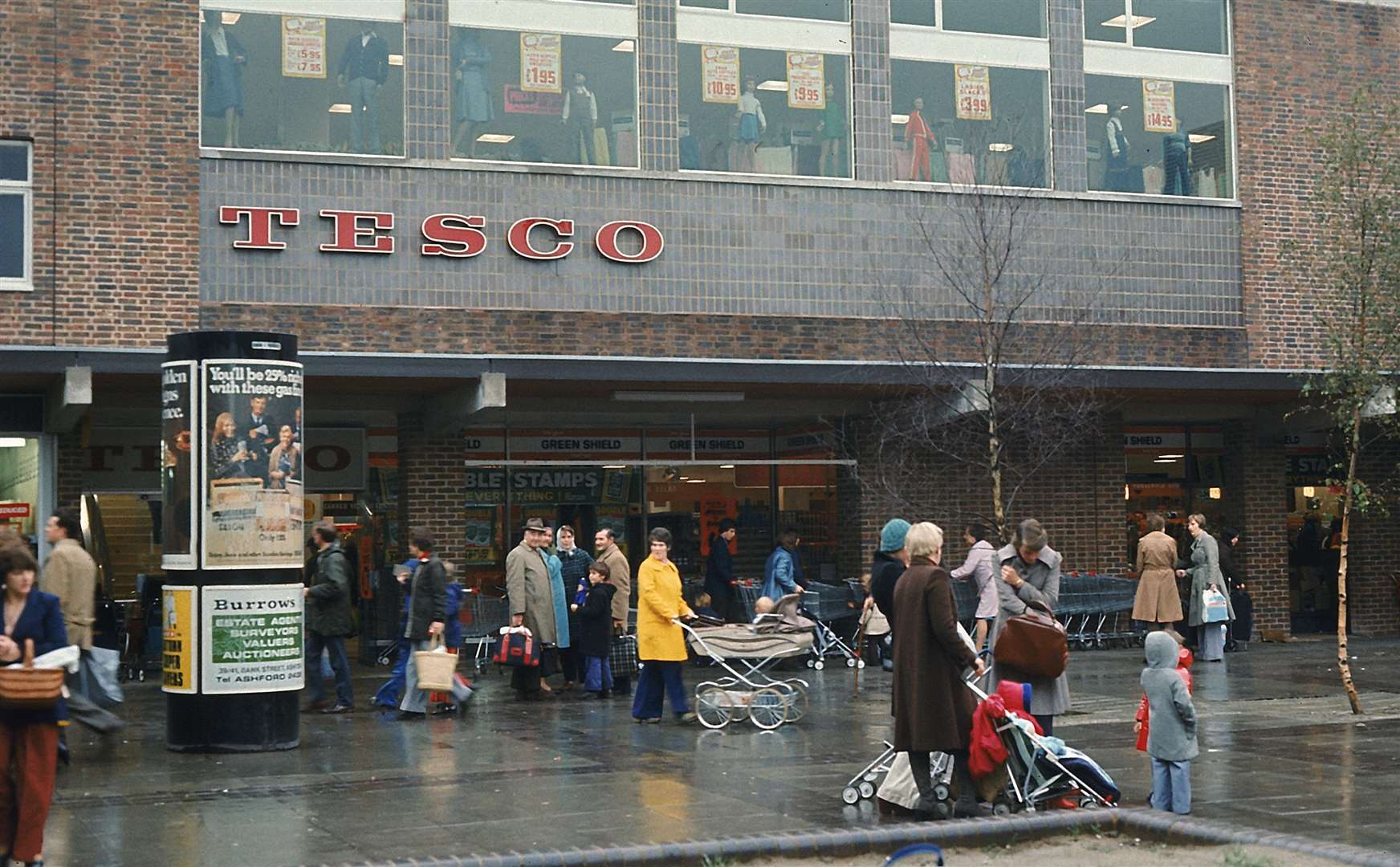 The Tufton Centre in 1975, showing the opening day of the Tesco Home and Wear store, in Ashford