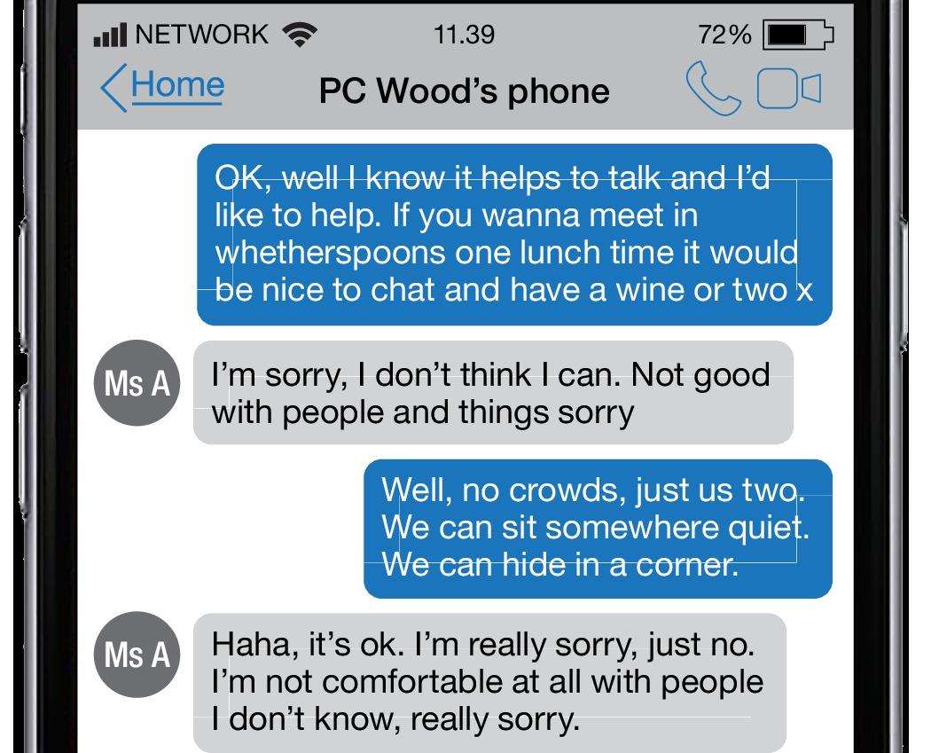 The conversation between PC Wood and Ms A. (2975229)
