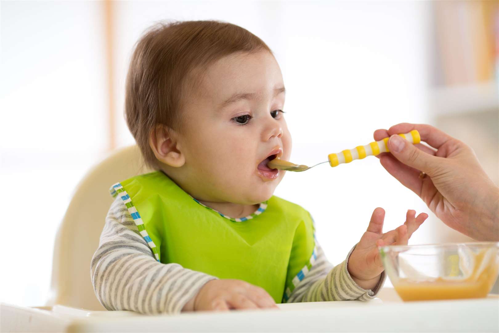 The study suggested that feeding babies a diet rich in fish and vegetables, and avoiding too many sugary drinks, could cut the risk of developing bowel disorders in later life by a quarter (Alamy/PA)