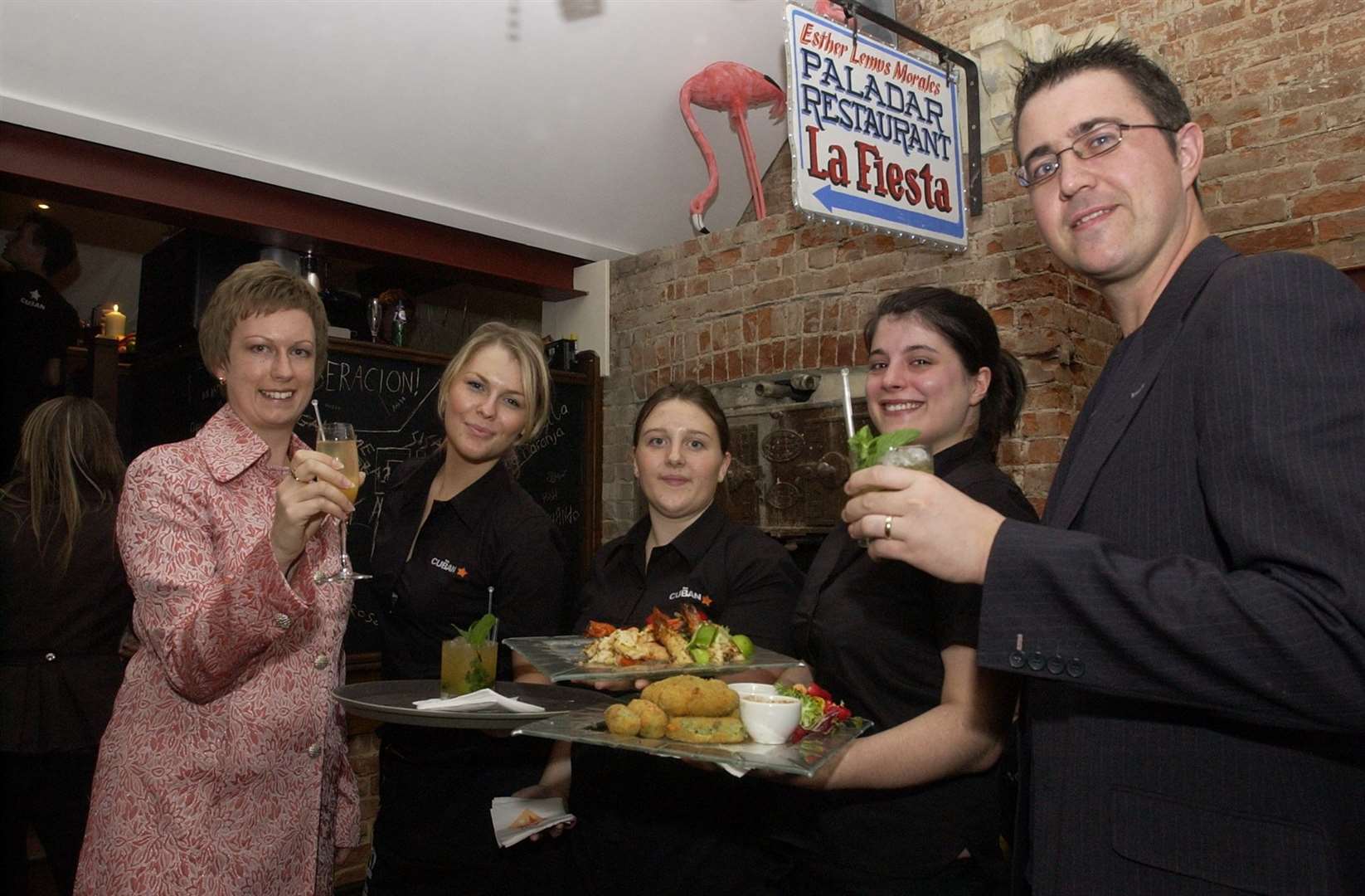 Staff and guests at the opening night party at The Cuban