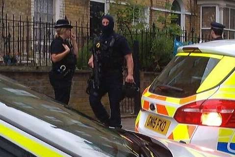 Armed police in the street. Stock picture by Dave Hasemore
