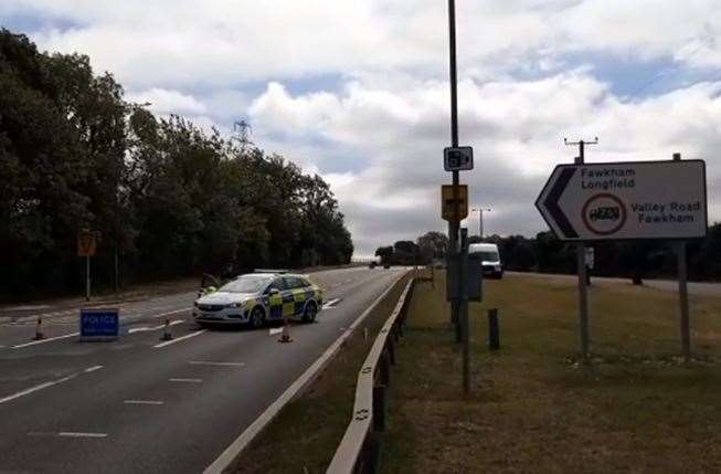 Police at the scene of the crash on the A20 at Farningham (44055691)