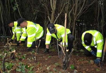 Around 100 police officers have been involved in a detailed search. Picture: BARRY GOODWIN