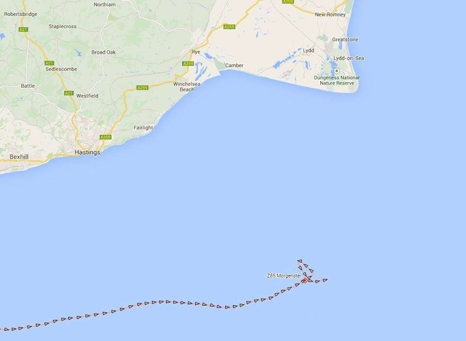 The trawler disappeared several miles off the Kent coast