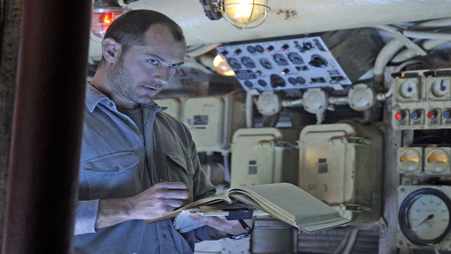 Jude Law in Black Sea, filmed in a Russian submarine on the River Medway