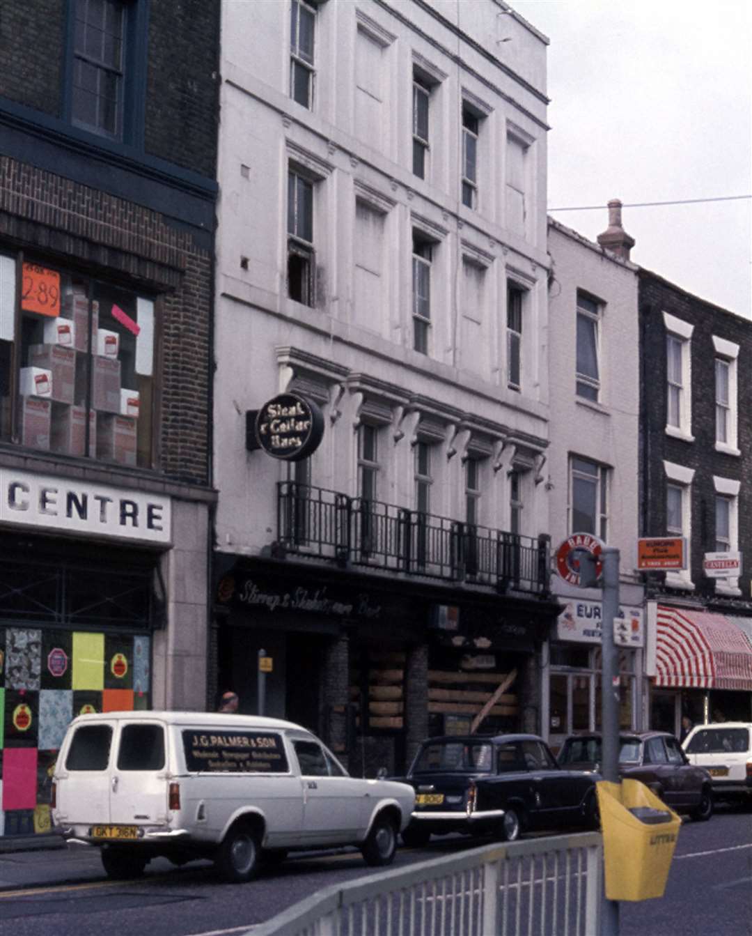 The Crypt restaurant in 1977 after the fire. The building was eventually knocked down