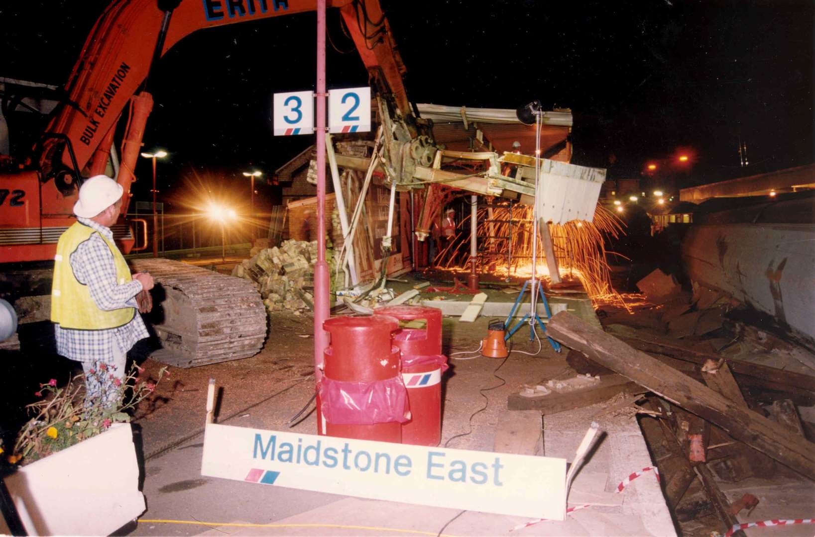 The aftermath of the Maidstone East train crash in 1993